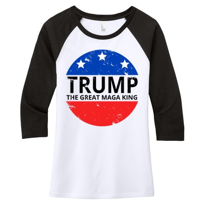 Trump The Great Maga King Logo Women's Tri-Blend 3/4-Sleeve Raglan Shirt