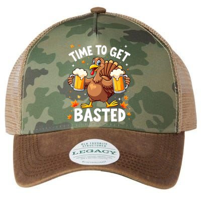 Time To Get Basted Funny Beer Thanksgiving Turkey Legacy Tie Dye Trucker Hat