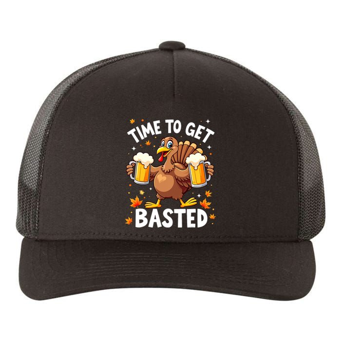 Time To Get Basted Funny Beer Thanksgiving Turkey Yupoong Adult 5-Panel Trucker Hat