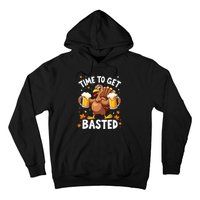 Time To Get Basted Funny Beer Thanksgiving Turkey Hoodie