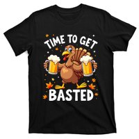 Time To Get Basted Funny Beer Thanksgiving Turkey T-Shirt