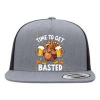 Time To Get Basted Funny Beer Thanksgiving Turkey Flat Bill Trucker Hat