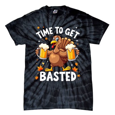 Time To Get Basted Funny Beer Thanksgiving Turkey Tie-Dye T-Shirt