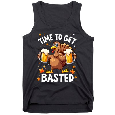 Time To Get Basted Funny Beer Thanksgiving Turkey Tank Top