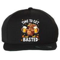 Time To Get Basted Funny Beer Thanksgiving Turkey Wool Snapback Cap