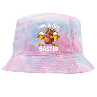 Time To Get Basted Funny Beer Thanksgiving Turkey Tie-Dyed Bucket Hat