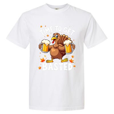 Time To Get Basted Funny Beer Thanksgiving Turkey Garment-Dyed Heavyweight T-Shirt