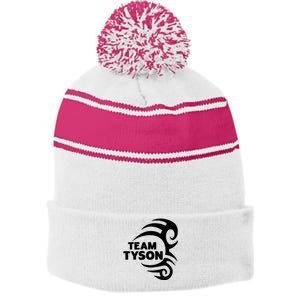 Team Tyson Gear For Lovers Who Like Tyson And His Tattoo Stripe Pom Pom Beanie