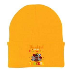 Teacher Thanksgiving Gift Thankful For Kindergarten Turkeys Cute Gift Knit Cap Winter Beanie