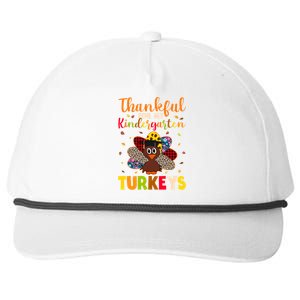 Teacher Thanksgiving Gift Thankful For Kindergarten Turkeys Cute Gift Snapback Five-Panel Rope Hat