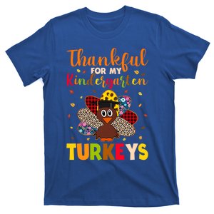 Teacher Thanksgiving Gift Thankful For Kindergarten Turkeys Cute Gift T-Shirt