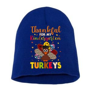 Teacher Thanksgiving Gift Thankful For Kindergarten Turkeys Cute Gift Short Acrylic Beanie