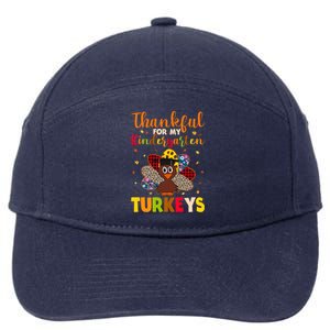 Teacher Thanksgiving Gift Thankful For Kindergarten Turkeys Cute Gift 7-Panel Snapback Hat