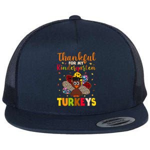 Teacher Thanksgiving Gift Thankful For Kindergarten Turkeys Cute Gift Flat Bill Trucker Hat