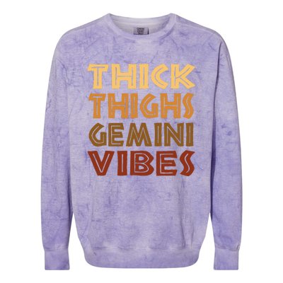 Thick Thighs Gemini Vibes Melanin Black  Afro Pride Colorblast Crewneck Sweatshirt