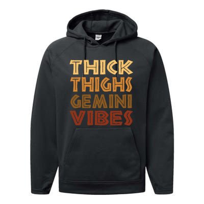 Thick Thighs Gemini Vibes Melanin Black  Afro Pride Performance Fleece Hoodie