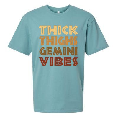 Thick Thighs Gemini Vibes Melanin Black  Afro Pride Sueded Cloud Jersey T-Shirt