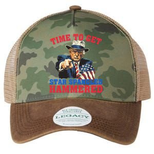 Time To Get Star Spangled Hammered Trump 4th Of July Meaningful Gift Legacy Tie Dye Trucker Hat