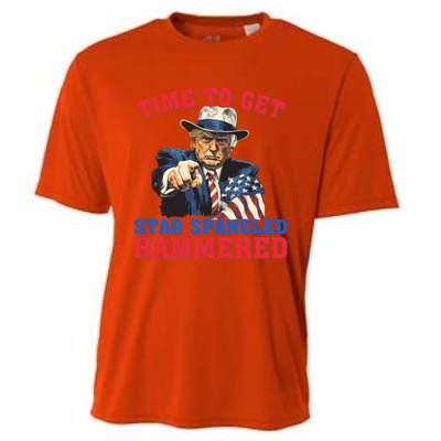 Time To Get Star Spangled Hammered Trump 4th Of July Meaningful Gift Cooling Performance Crew T-Shirt