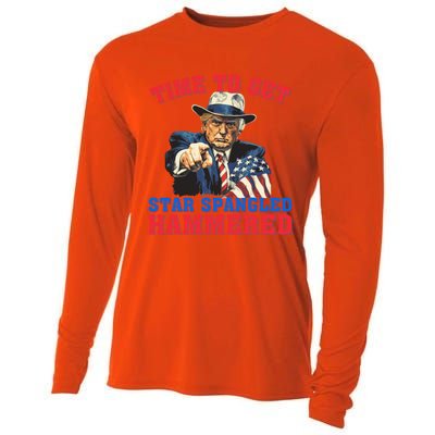 Time To Get Star Spangled Hammered Trump 4th Of July Meaningful Gift Cooling Performance Long Sleeve Crew