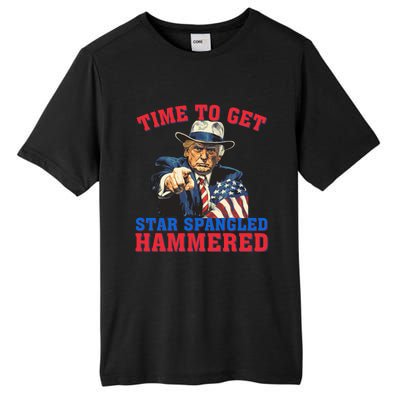 Time To Get Star Spangled Hammered Trump 4th Of July Meaningful Gift Tall Fusion ChromaSoft Performance T-Shirt