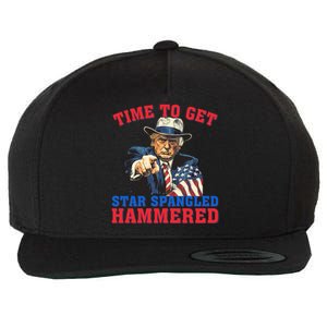 Time To Get Star Spangled Hammered Trump 4th Of July Meaningful Gift Wool Snapback Cap