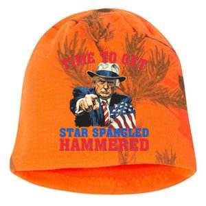 Time To Get Star Spangled Hammered Trump 4th Of July Meaningful Gift Kati - Camo Knit Beanie