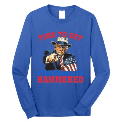 Time To Get Star Spangled Hammered Trump 4th Of July Meaningful Gift Long Sleeve Shirt