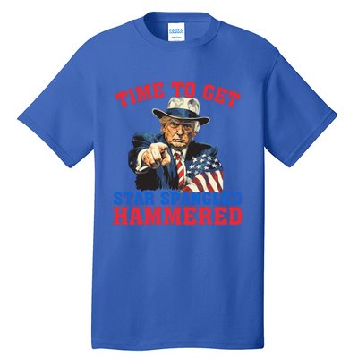 Time To Get Star Spangled Hammered Trump 4th Of July Meaningful Gift Tall T-Shirt