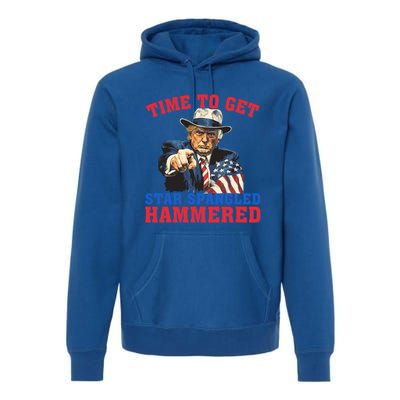 Time To Get Star Spangled Hammered Trump 4th Of July Meaningful Gift Premium Hoodie