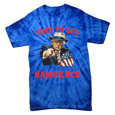 Time To Get Star Spangled Hammered Trump 4th Of July Meaningful Gift Tie-Dye T-Shirt