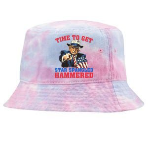 Time To Get Star Spangled Hammered Trump 4th Of July Meaningful Gift Tie-Dyed Bucket Hat