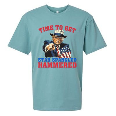 Time To Get Star Spangled Hammered Trump 4th Of July Meaningful Gift Sueded Cloud Jersey T-Shirt