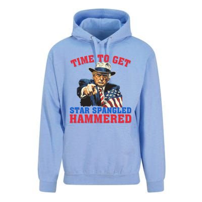 Time To Get Star Spangled Hammered Trump 4th Of July Meaningful Gift Unisex Surf Hoodie