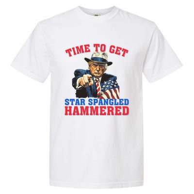 Time To Get Star Spangled Hammered Trump 4th Of July Meaningful Gift Garment-Dyed Heavyweight T-Shirt