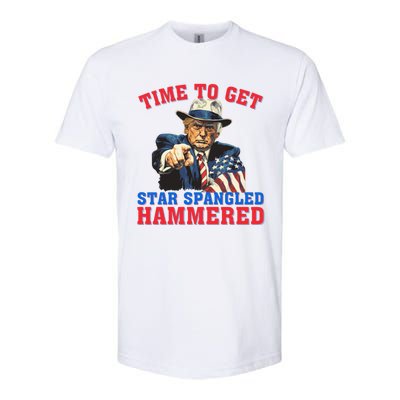 Time To Get Star Spangled Hammered Trump 4th Of July Meaningful Gift Softstyle CVC T-Shirt