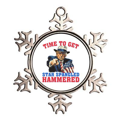 Time To Get Star Spangled Hammered Trump 4th Of July Meaningful Gift Metallic Star Ornament