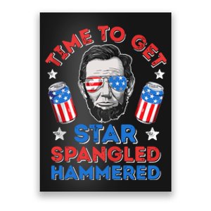 Time To Get Star Spangled Hammered Beer USA Flag 4th Of July Poster