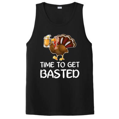 Time To Get Basted Turkey Beer Funny Thanksgiving Gift PosiCharge Competitor Tank