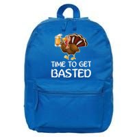 Time To Get Basted Turkey Beer Funny Thanksgiving Gift 16 in Basic Backpack