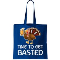 Time To Get Basted Turkey Beer Funny Thanksgiving Gift Tote Bag