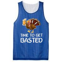 Time To Get Basted Turkey Beer Funny Thanksgiving Gift Mesh Reversible Basketball Jersey Tank