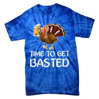 Time To Get Basted Turkey Beer Funny Thanksgiving Gift Tie-Dye T-Shirt