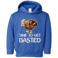 Time To Get Basted Turkey Beer Funny Thanksgiving Gift Toddler Hoodie