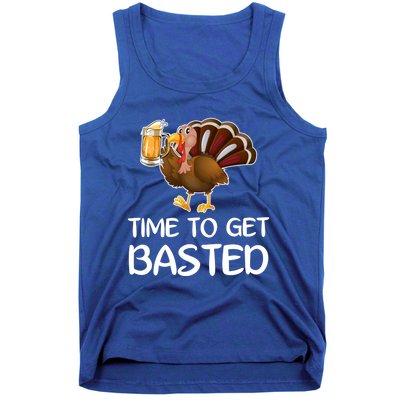 Time To Get Basted Turkey Beer Funny Thanksgiving Gift Tank Top