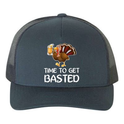 Time To Get Basted Turkey Beer Funny Thanksgiving Gift Yupoong Adult 5-Panel Trucker Hat