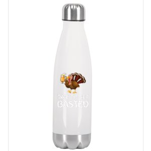 Time To Get Basted Turkey Beer Funny Thanksgiving Gift Stainless Steel Insulated Water Bottle