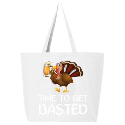 Time To Get Basted Turkey Beer Funny Thanksgiving Gift 25L Jumbo Tote