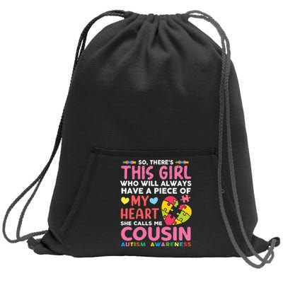 ThereS This Girl She Calls Me Cousin Autism Awareness Sweatshirt Cinch Pack Bag