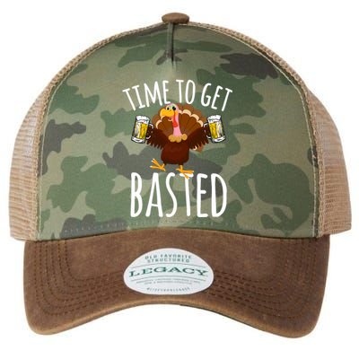 Time To Get Basted Funny Beer Thanksgiving Turkey Gift Legacy Tie Dye Trucker Hat